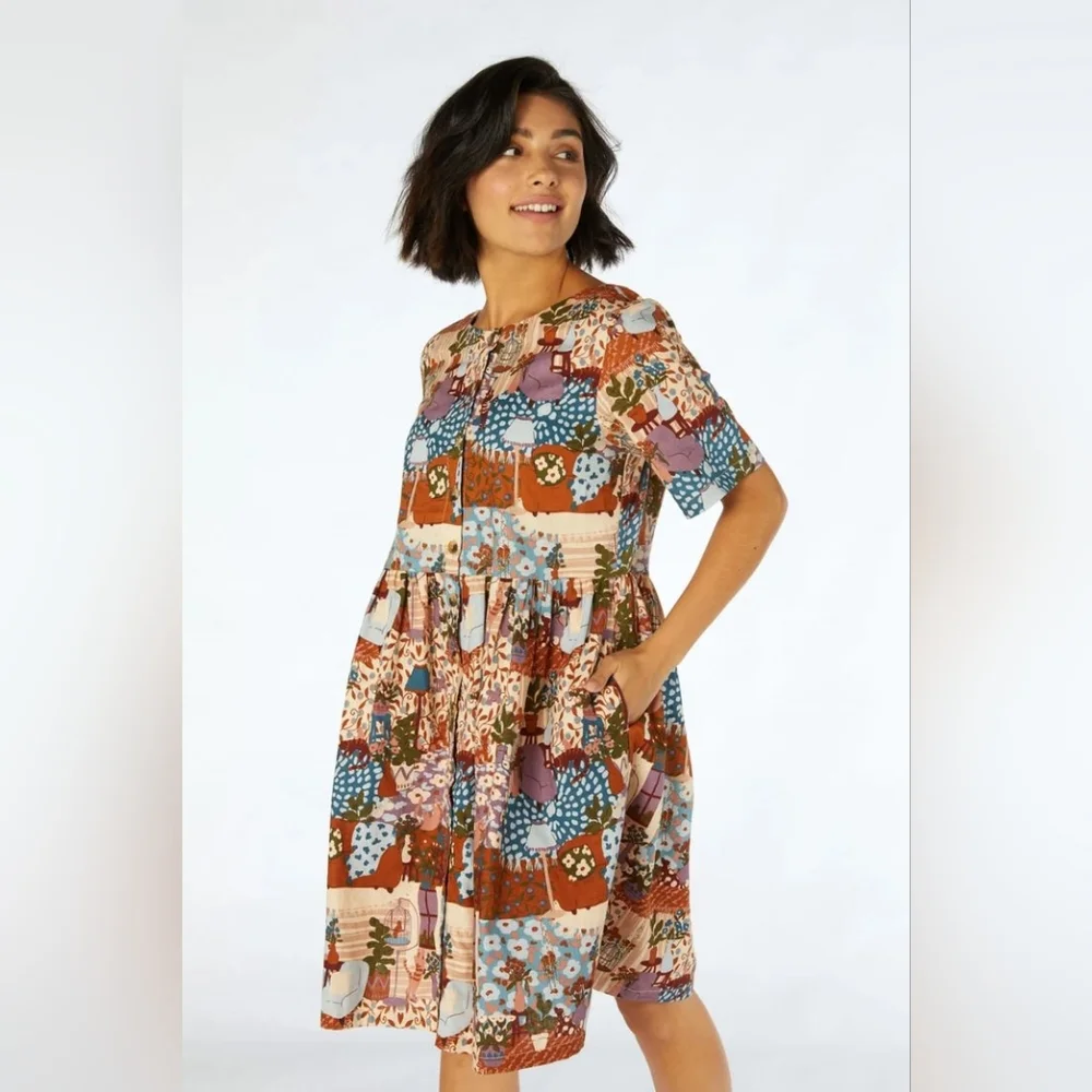 Princess Highway Sunday Sweetness Lounge Cat Babydoll Dress Size 12 AU / 8 US - Picture 5 of 12